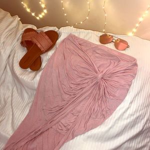 Blush Knot Asymmetrical Skirt